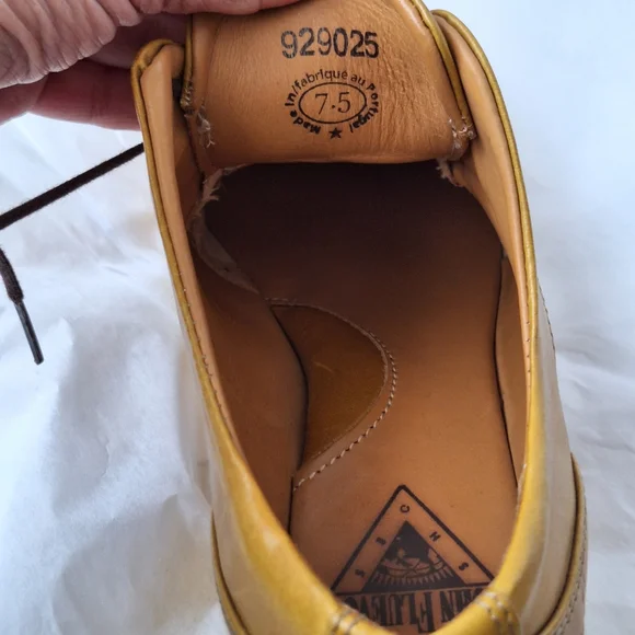 John Fluevog Kaya Oxford Loafers Yellow Size 7.5 - Picture 9 of 15